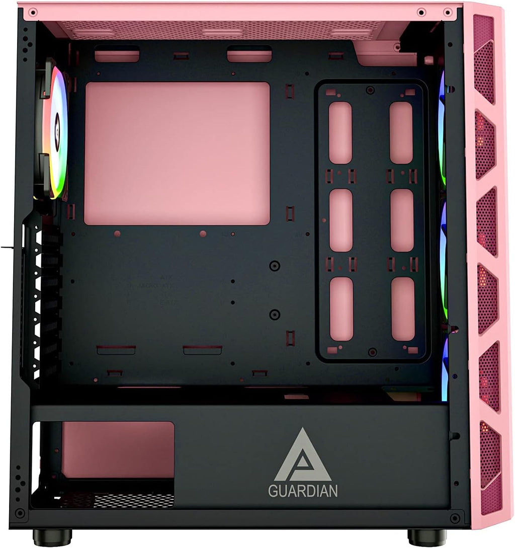 Mid Tower Gaming Case with Tempered Glass Panels and 4 RGB Fans E60462