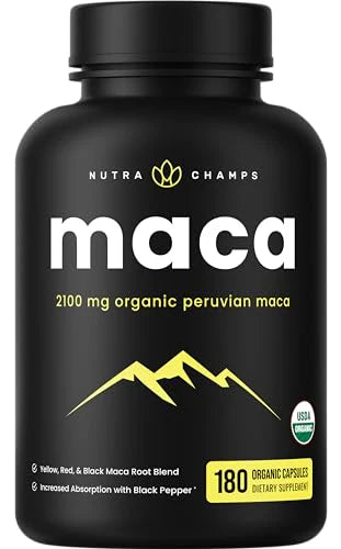 Organic Maca Root Capsules 2100mg 180 Vegan Capsules Q6133