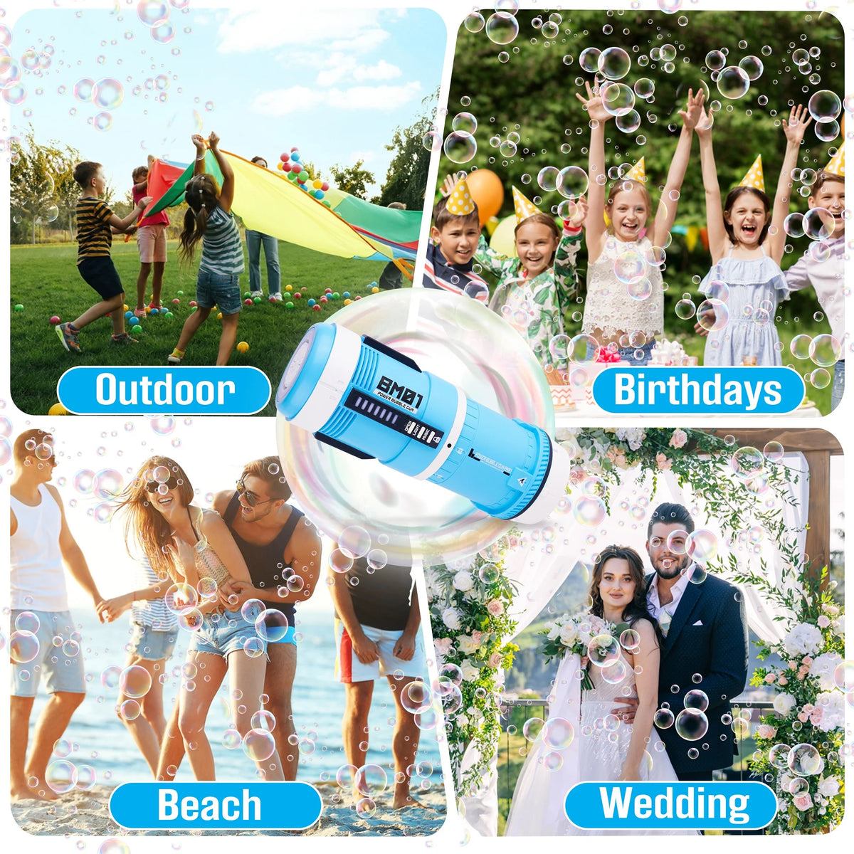 2 in 1 Rechargeable Bubble Gun with Sound and Light E37928