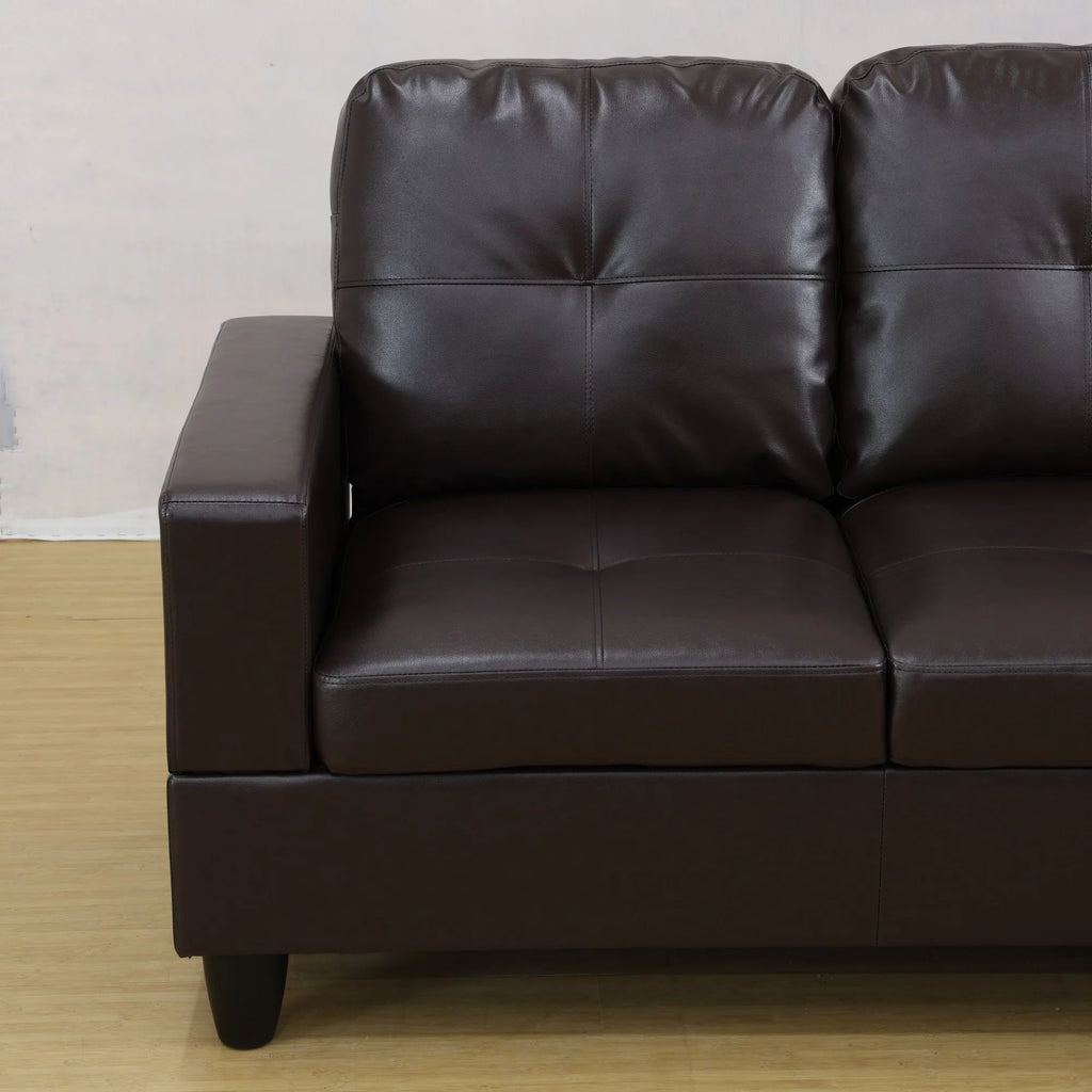 Black L Shaped Convertible Sectional Sofa D8649