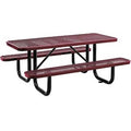 Red Rectangular Picnic Table C694