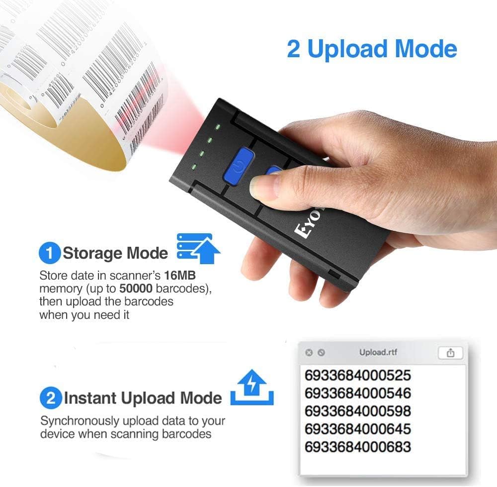 Portable 1D Wireless Bluetooth Barcode Scanner Q154506