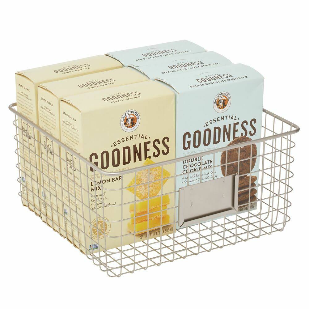 Metal Wire Food Organizer Storage Baskets with Label Slot Y4499
