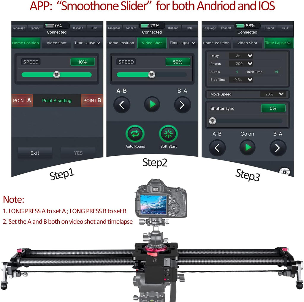 Motorized Carbon Fiber Camera Slider Y45554