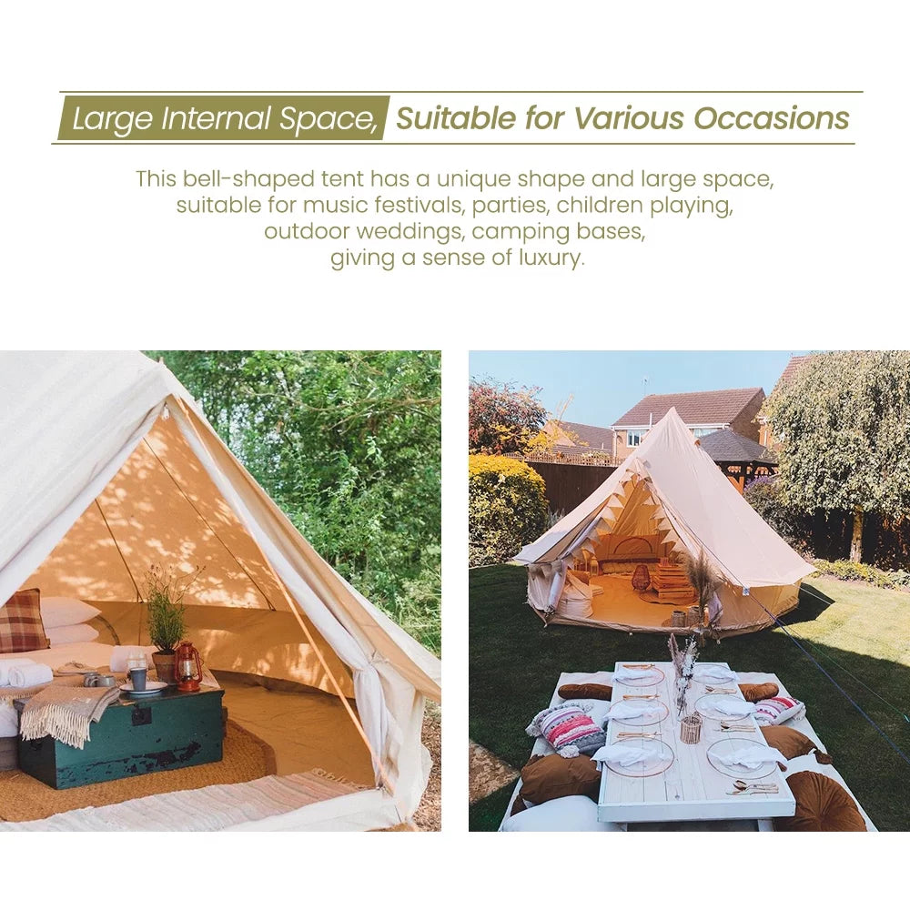 Canvas Bell Tent with Stove Jack 10ft K62441