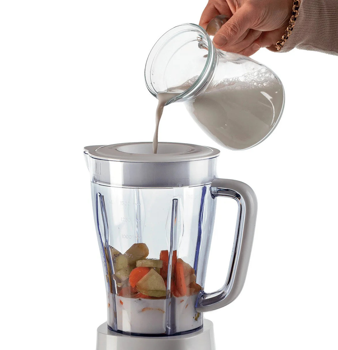 Ice Crusher Blender with Stainless Steel Blades White M488924