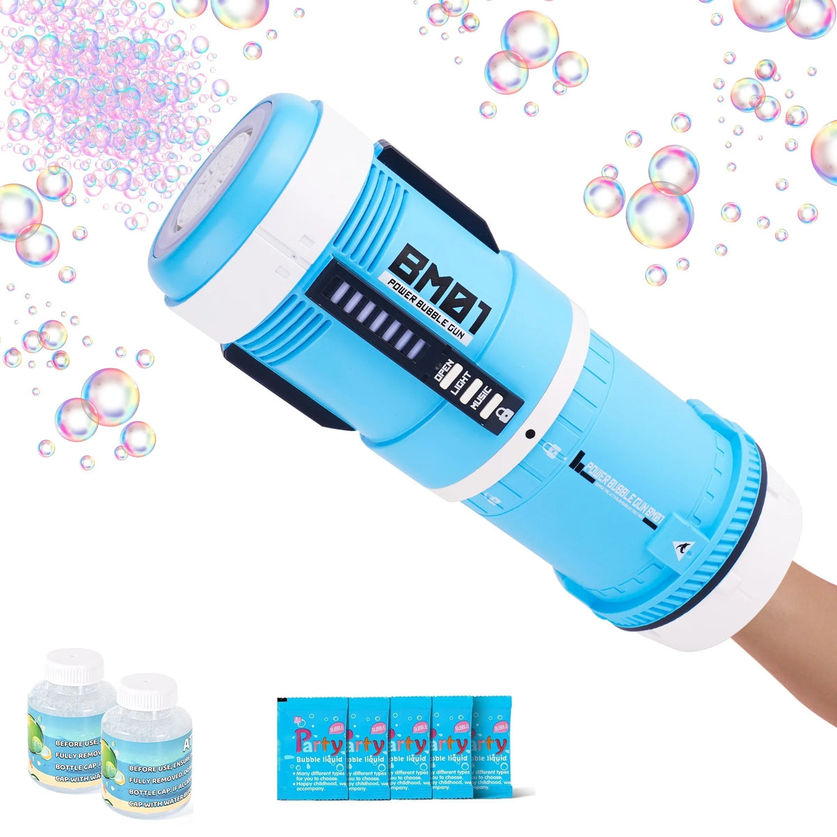 2 in 1 Rechargeable Bubble Gun with Sound and Light E37928