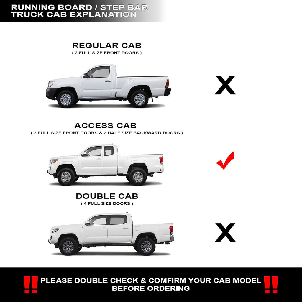 Aluminum Running Boards Matte Black U986