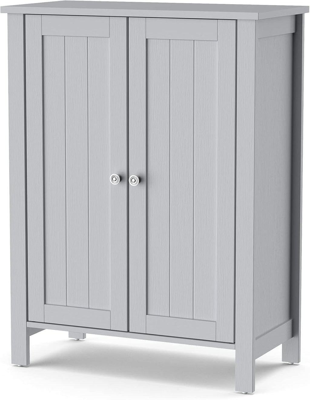 Brown 3 Tier Wooden Bathroom Floor Cabinet with Double Door Y3622