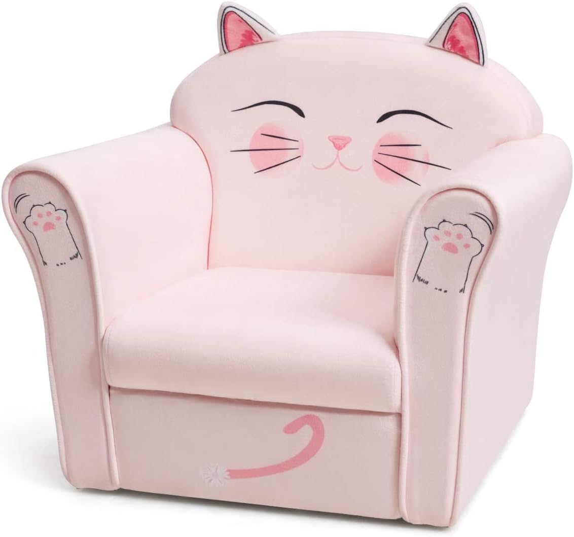 Kids Sofa with Cute Pattern and Wood Construction K9654