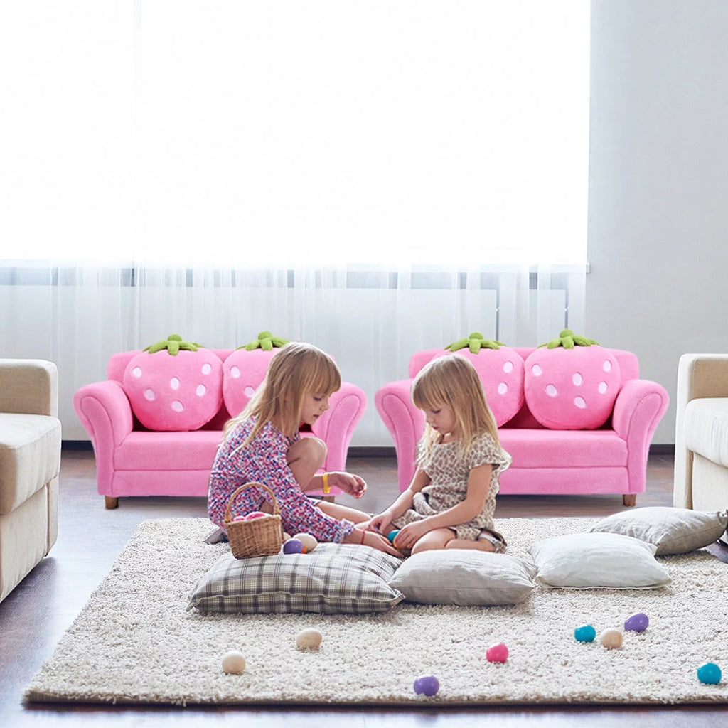 Kids Sofa Armrest Chair with 2 Pillow Pink I724784