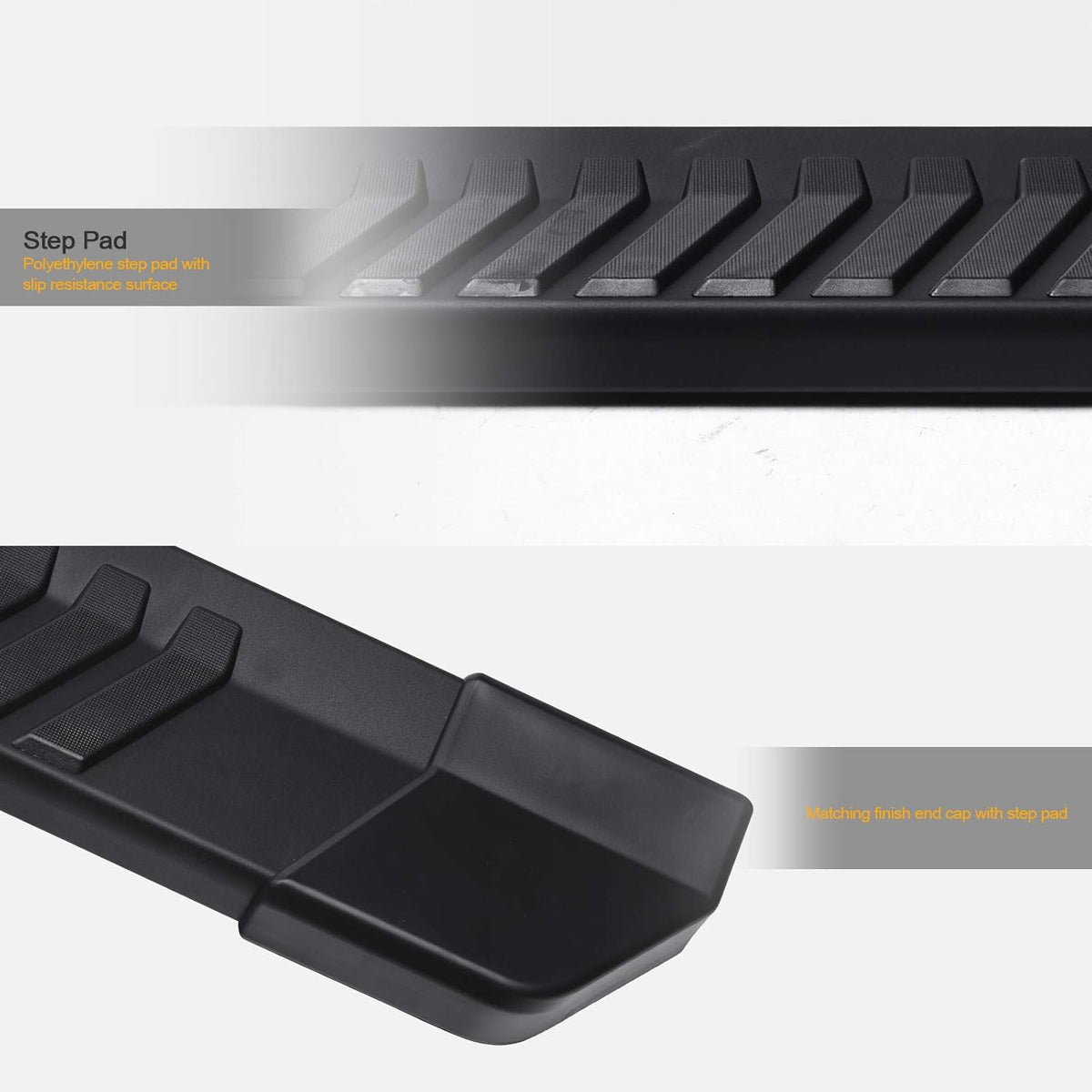 Aluminum Running Boards Matte Black U986