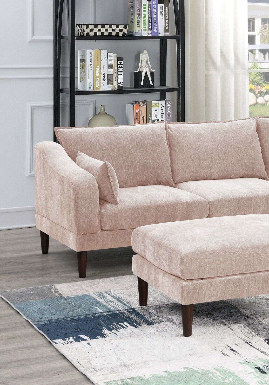 5pc Modular Sectional Set with Armless Chair Corner Wedge and Ottoman G532834