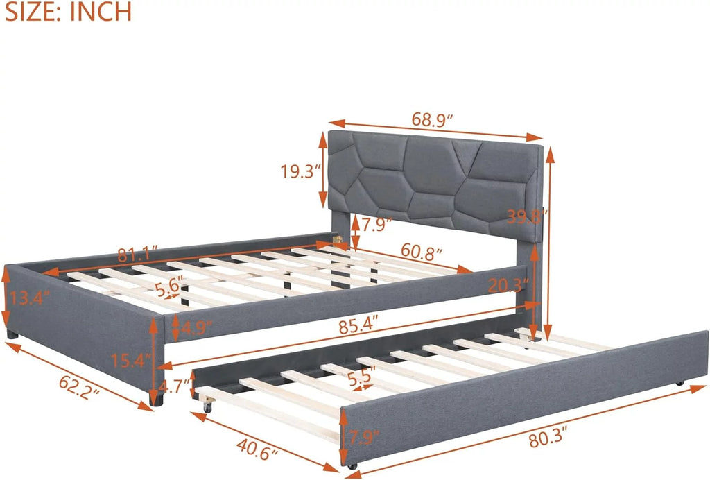 Grey Upholstered Bed O9319