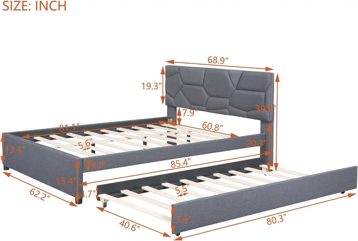 Grey Upholstered Bed O9319