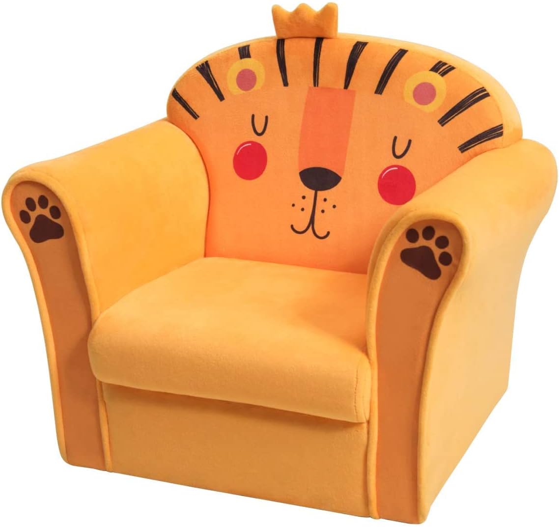 Kids Sofa with Cute Pattern and Wood Construction K9654