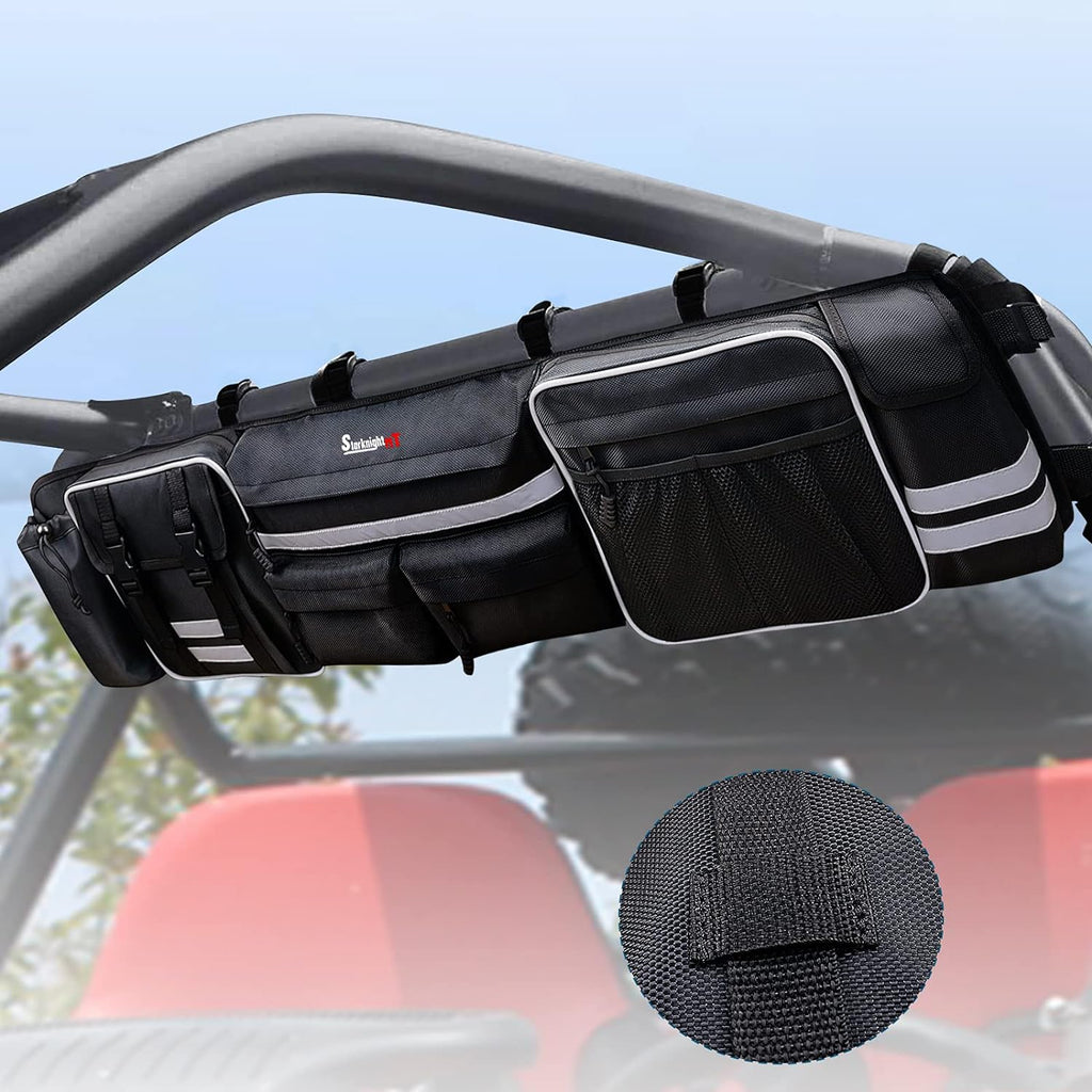 UTV Large Roll Cage Organizer, Cargo Rear Storage Bag with Reflective Strip R9640