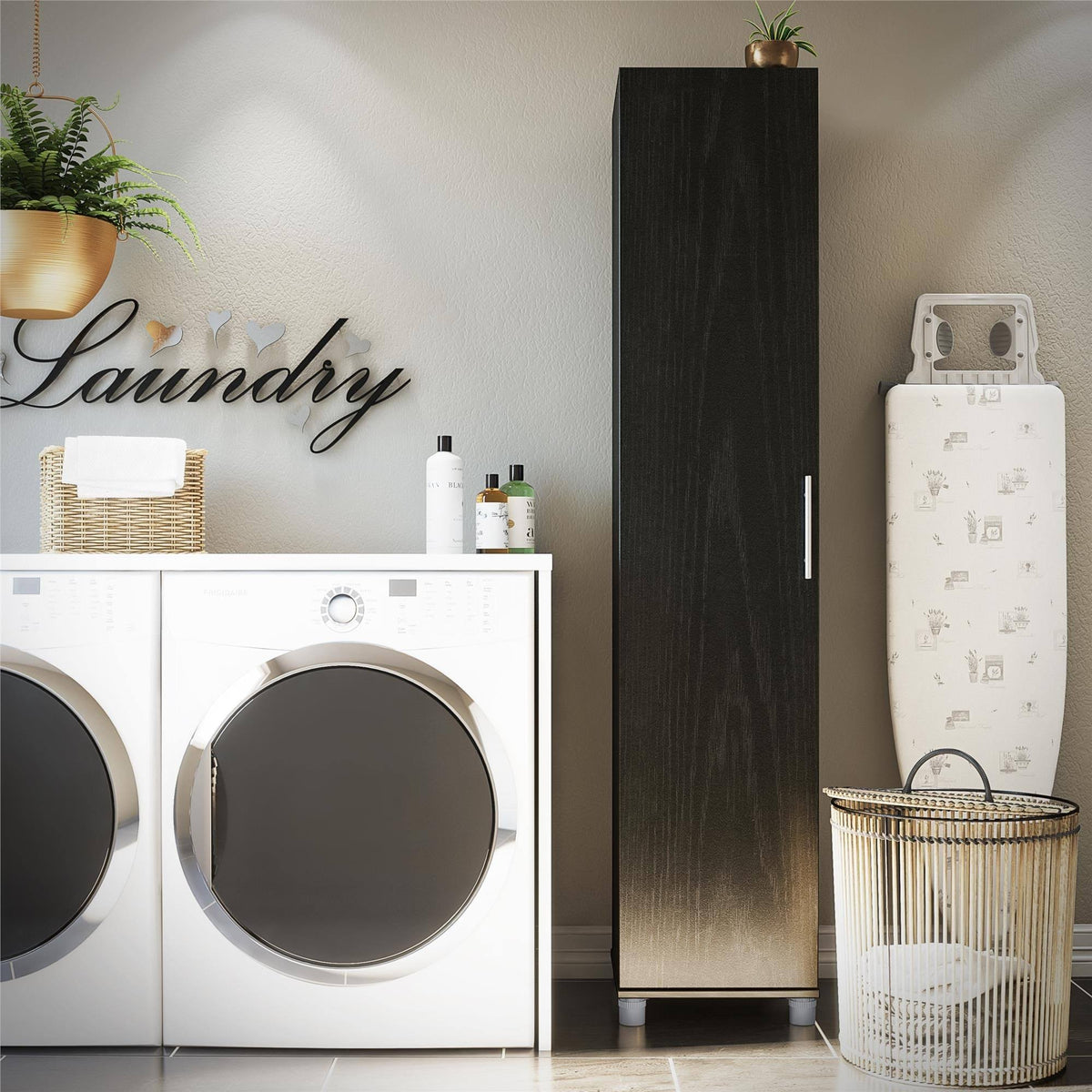 Black Oak Utility Storage Cabinet D518