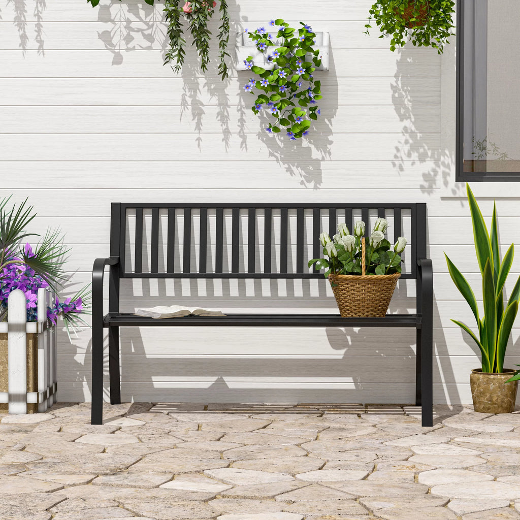 2 Seat Steel Patio Garden Bench T66423