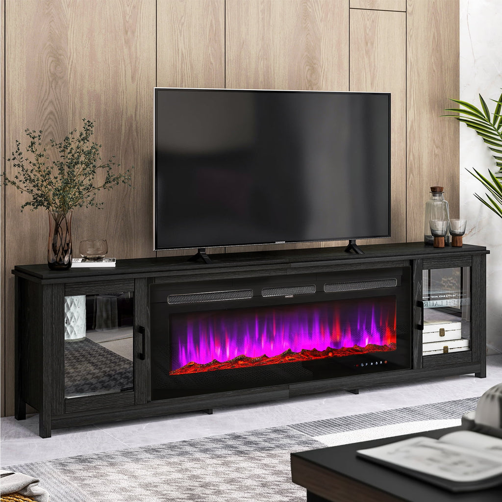 Black Fireplace TV Stand for TVs up to 90 G1792