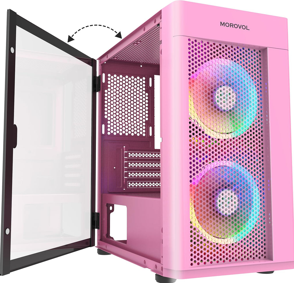Micro-ATX Tower Computer Case with 2pcs 120MM ARGB Fans A302
