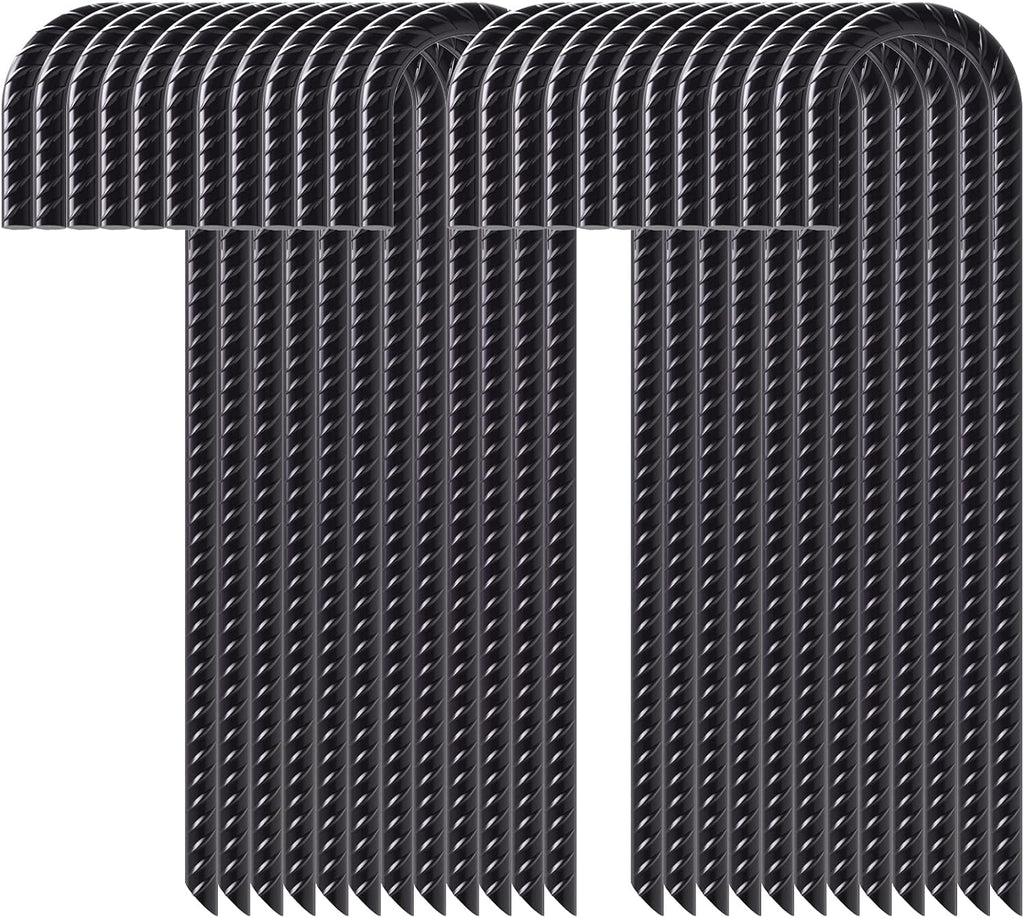 16" Heavy Duty J Hook 24 Pcs Black Steel Ground Anchors S62908