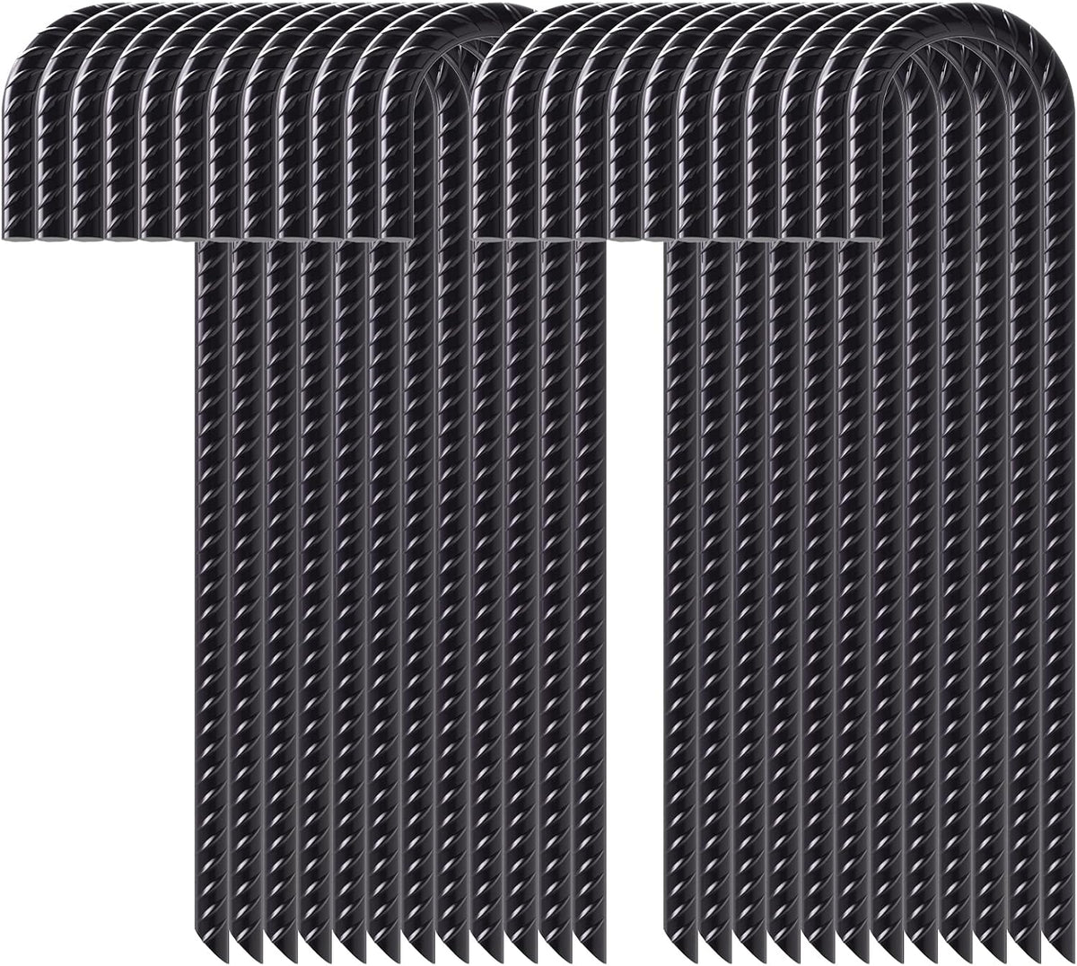 16" Heavy Duty J Hook 24 Pcs Black Steel Ground Anchors S62908