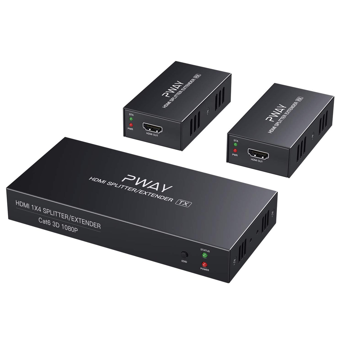 HDMI Extender Splitter 1x2 Port 1080P Over Cat5e/Cat6 Ethernet Cable Up to 50m H1124