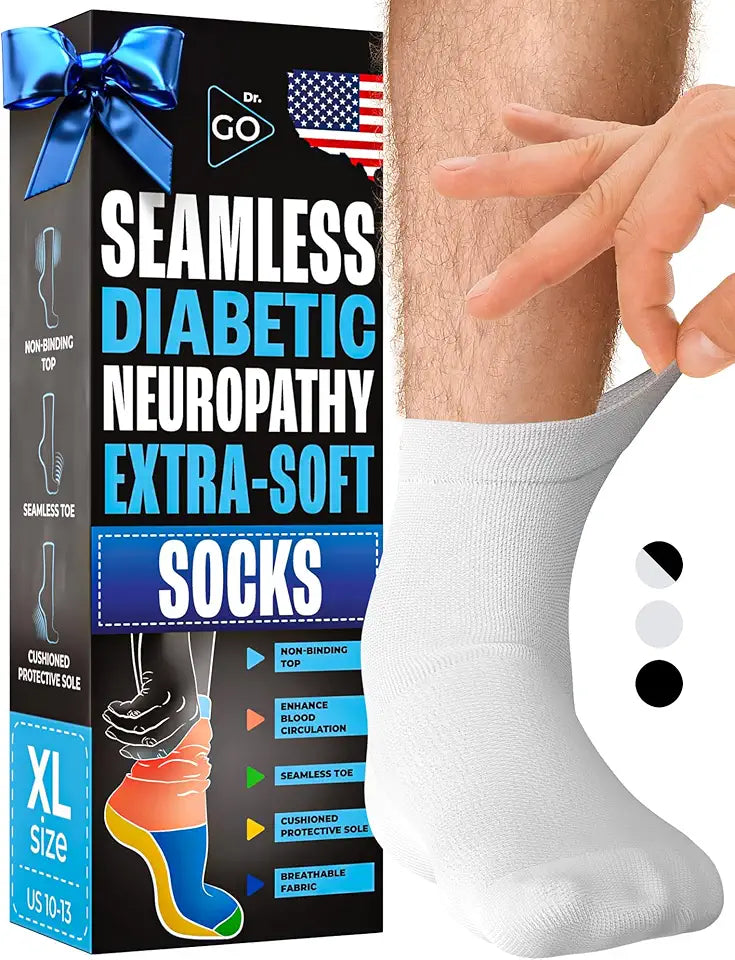 Black Diabetic Ankle Socks 4 Pairs N10297