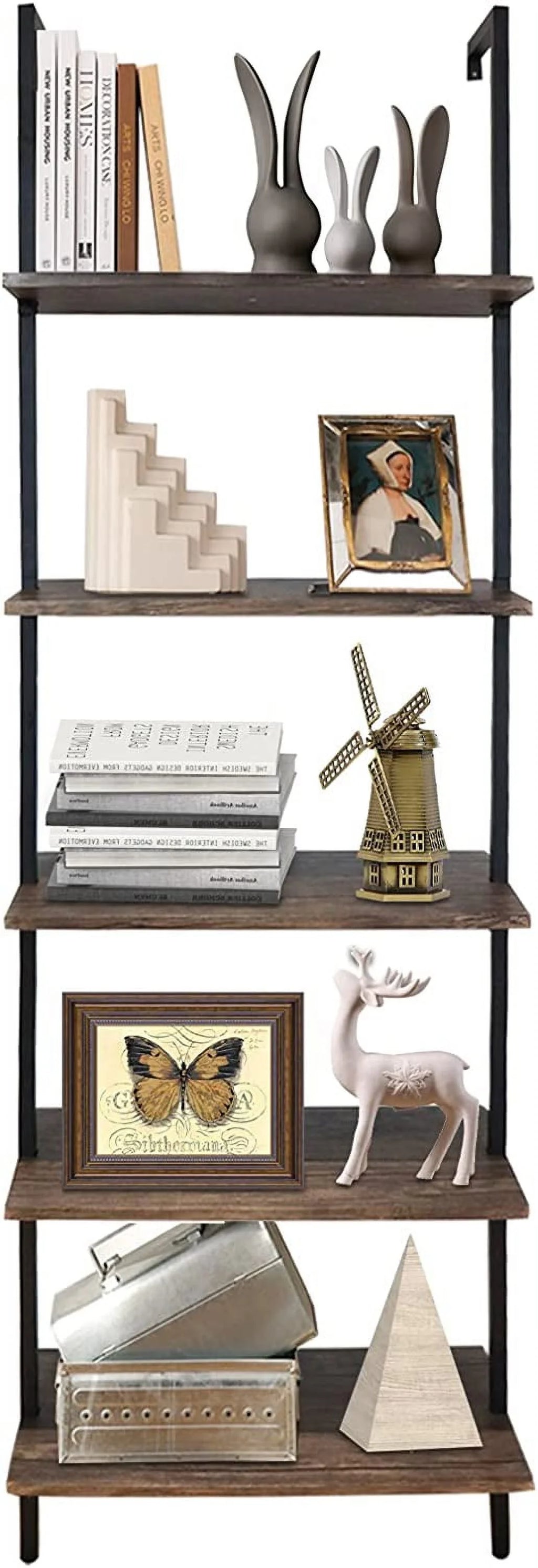 5-tier Wall-mounted Wood Bookshelf N5739
