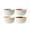 Stoneware Bowl 10 cm 4 Pcs Off-White Multicolored D792
