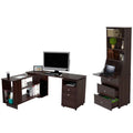 Espresso Reversible Computer Desk & Bookcase Set O225998