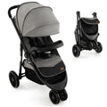Baby Jogging Stroller Travel System with Adjustable Canopy Grey H818984