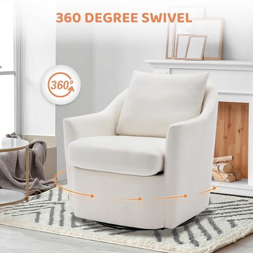 Beige Upholstered Swivel Accent Chair Set of 2 G8343