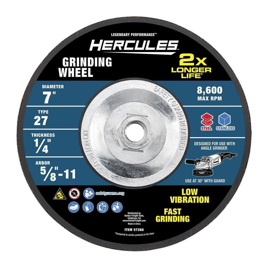 7 in. x 1/4 in. x 5/8 in. Type 27 Metal Grinding Wheel N404