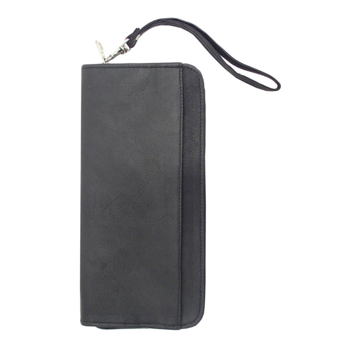 Black Leather Passport Ticket Holder I76903
