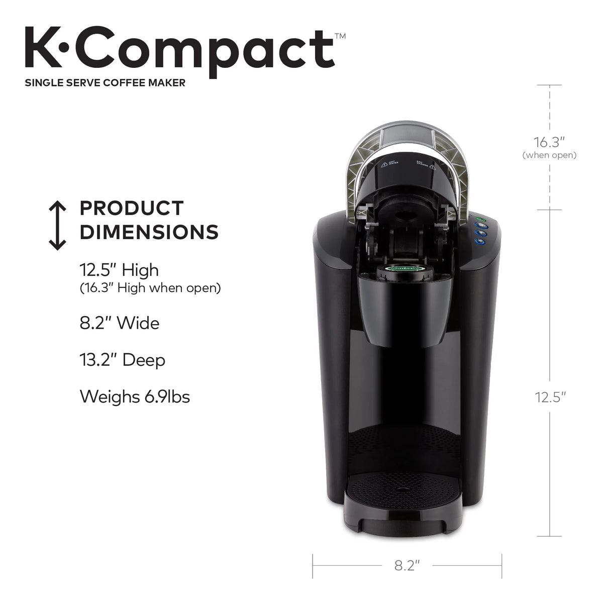 Black Single-Serve K-Cup Pod Coffee Maker T293