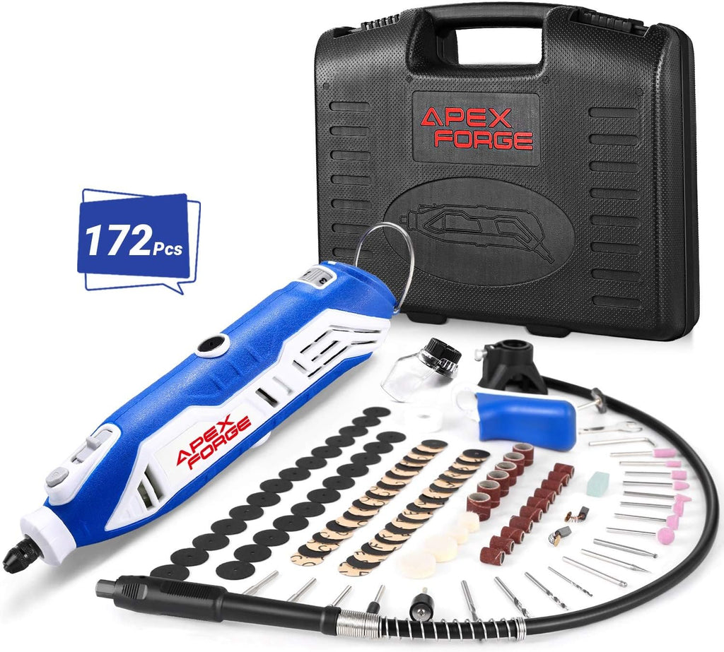 172 Accessories Rotary Tool Kit with Keyless Chuck and Flex Shaft H7653
