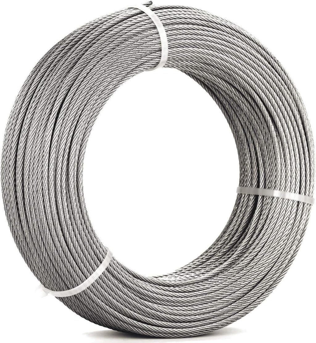 1/8 Stainless Steel Aircraft Wire Rope 7x7 300Feet T316 Marine Grade X49832