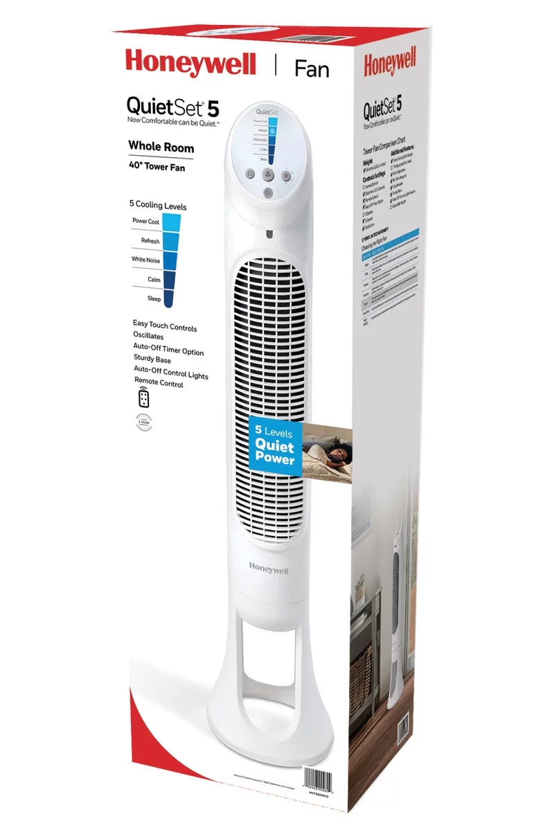 Black QuietSet Oscillating Electric Tower Fan M80633