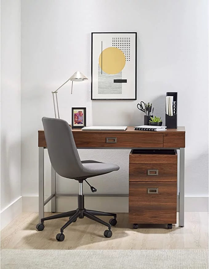 Brown Computer Desk with Mobile File Cabinet O547728