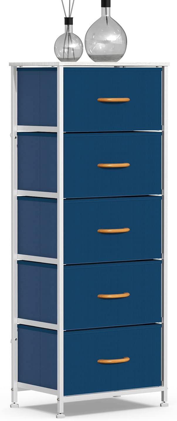 5 Drawer Fabric Dresser Tower T93247