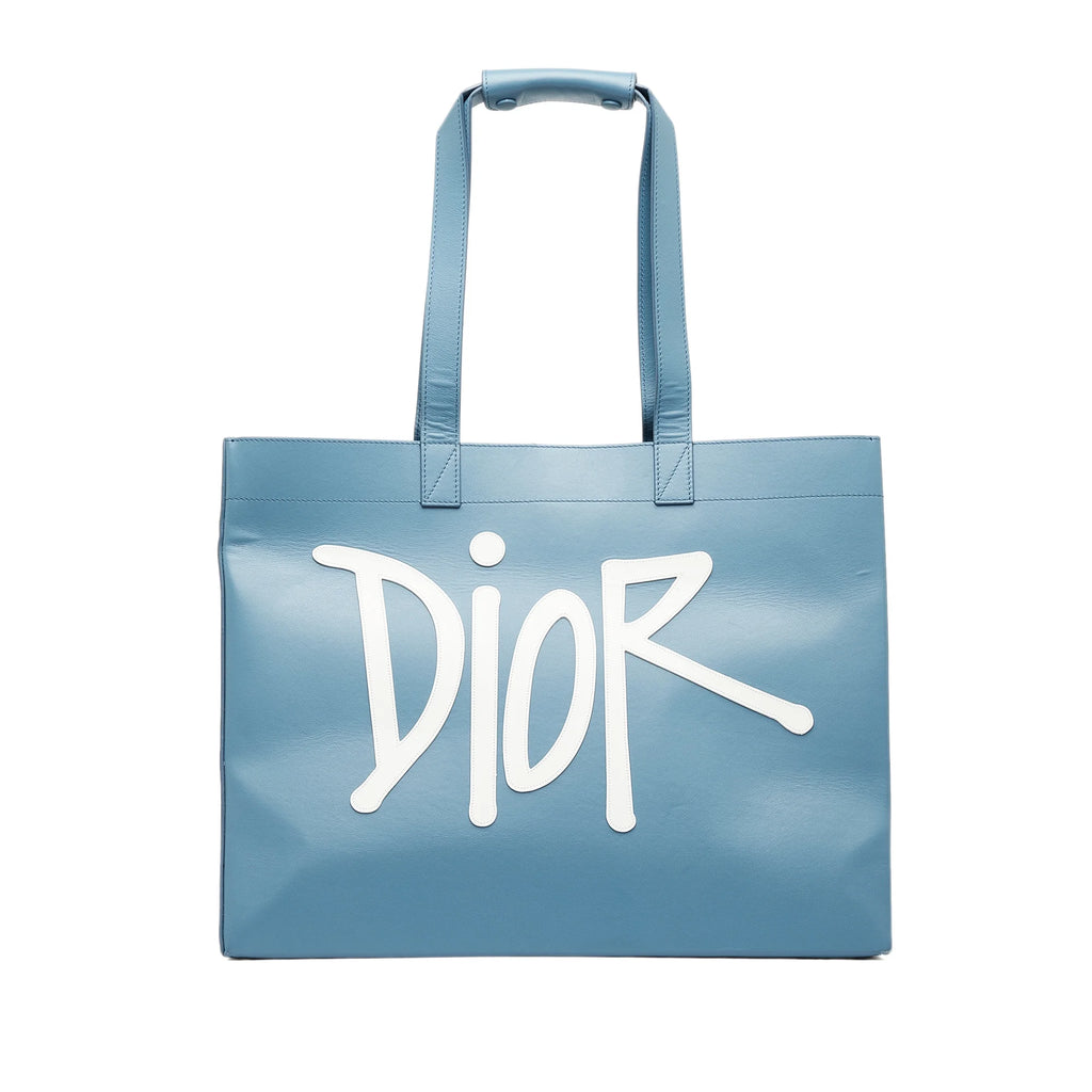 Blue Calf Leather Tote Bag P5606