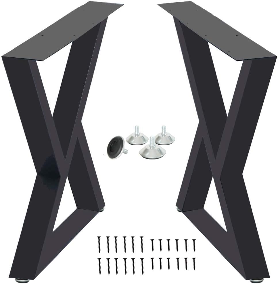 Metal Table Legs, 2 Pcs Heavy Duty Square Tube Desk Legs, 28” Height 20” Wide C189