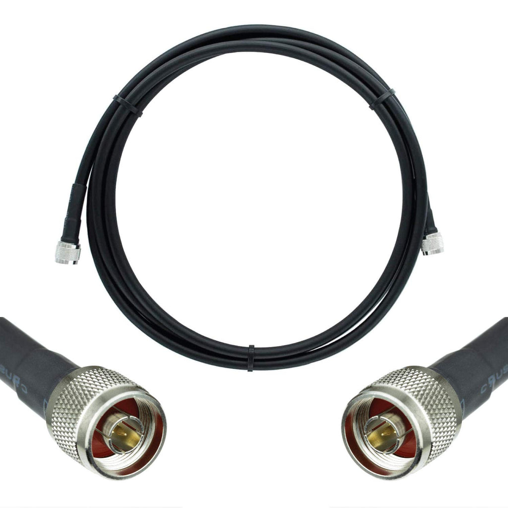 50-ohm N-Male to N-Male Black Coax Cable 60ft S151