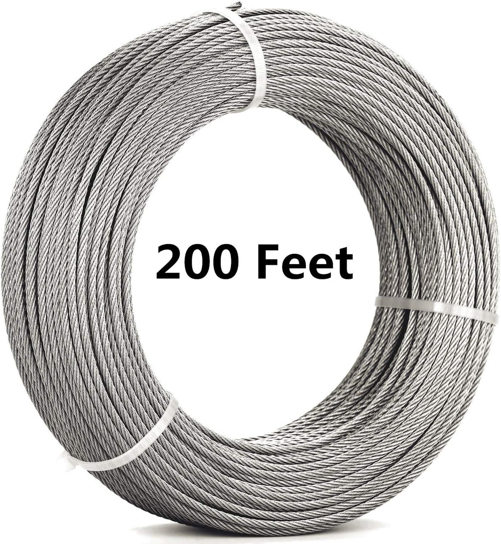 1/8 Stainless Steel Aircraft Wire Rope 7x7 300Feet T316 Marine Grade X49832