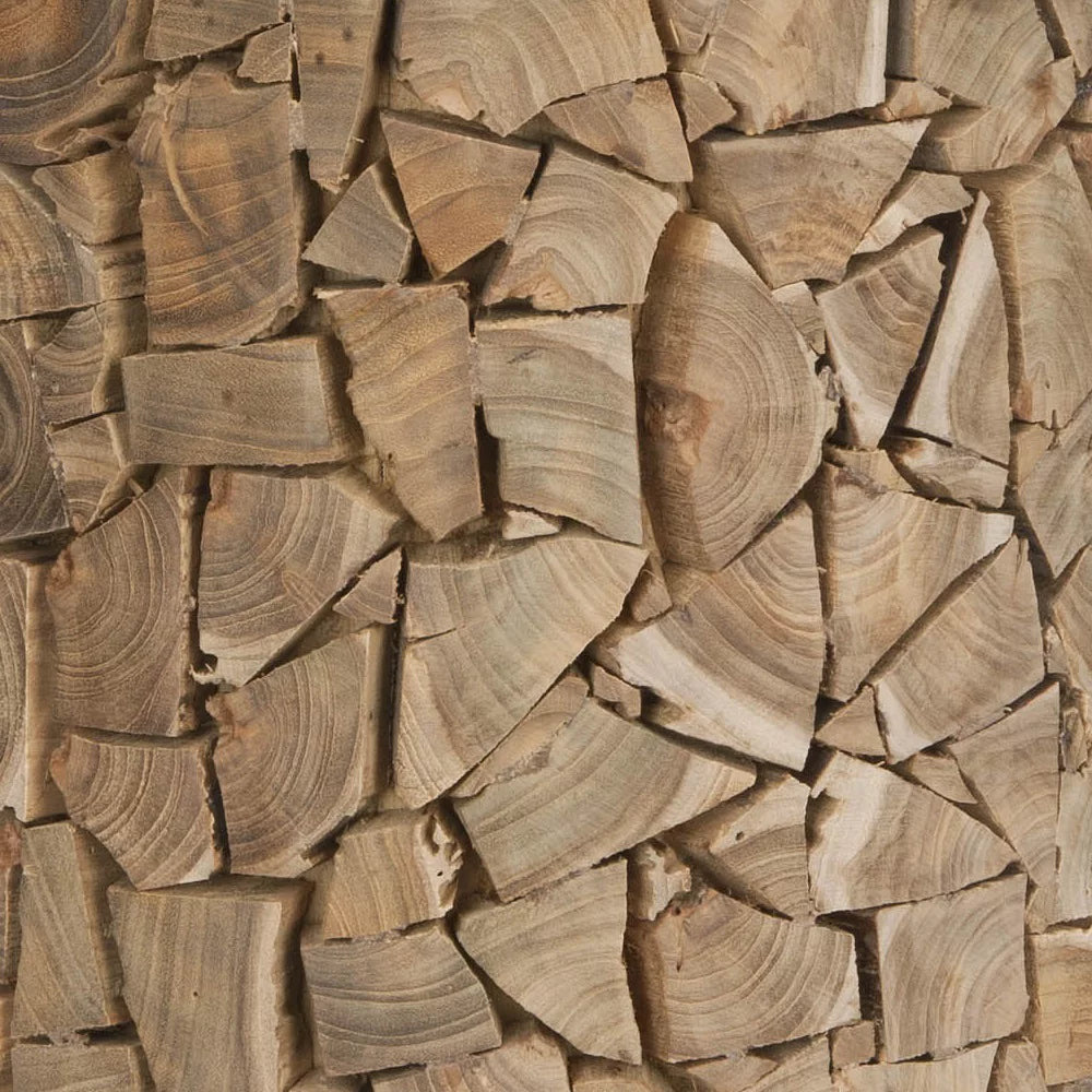 Teak Oak Round Stool/Table F5477