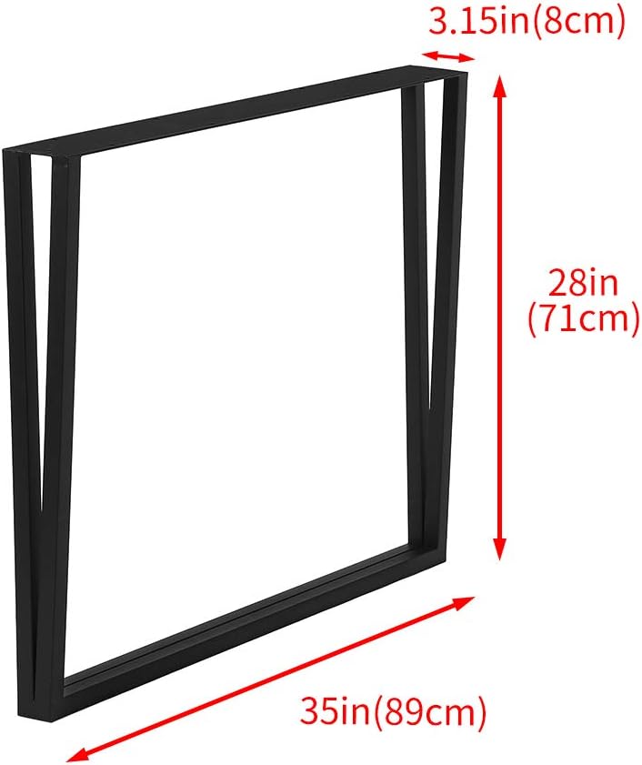 Black 28” Height 24” Wide Metal Table Legs 2 PCS F94627