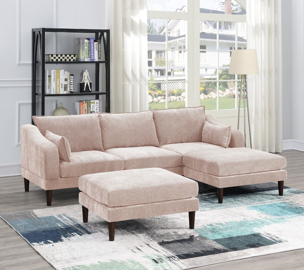 5pc Modular Sectional Set with Armless Chair Corner Wedge and Ottoman G532834