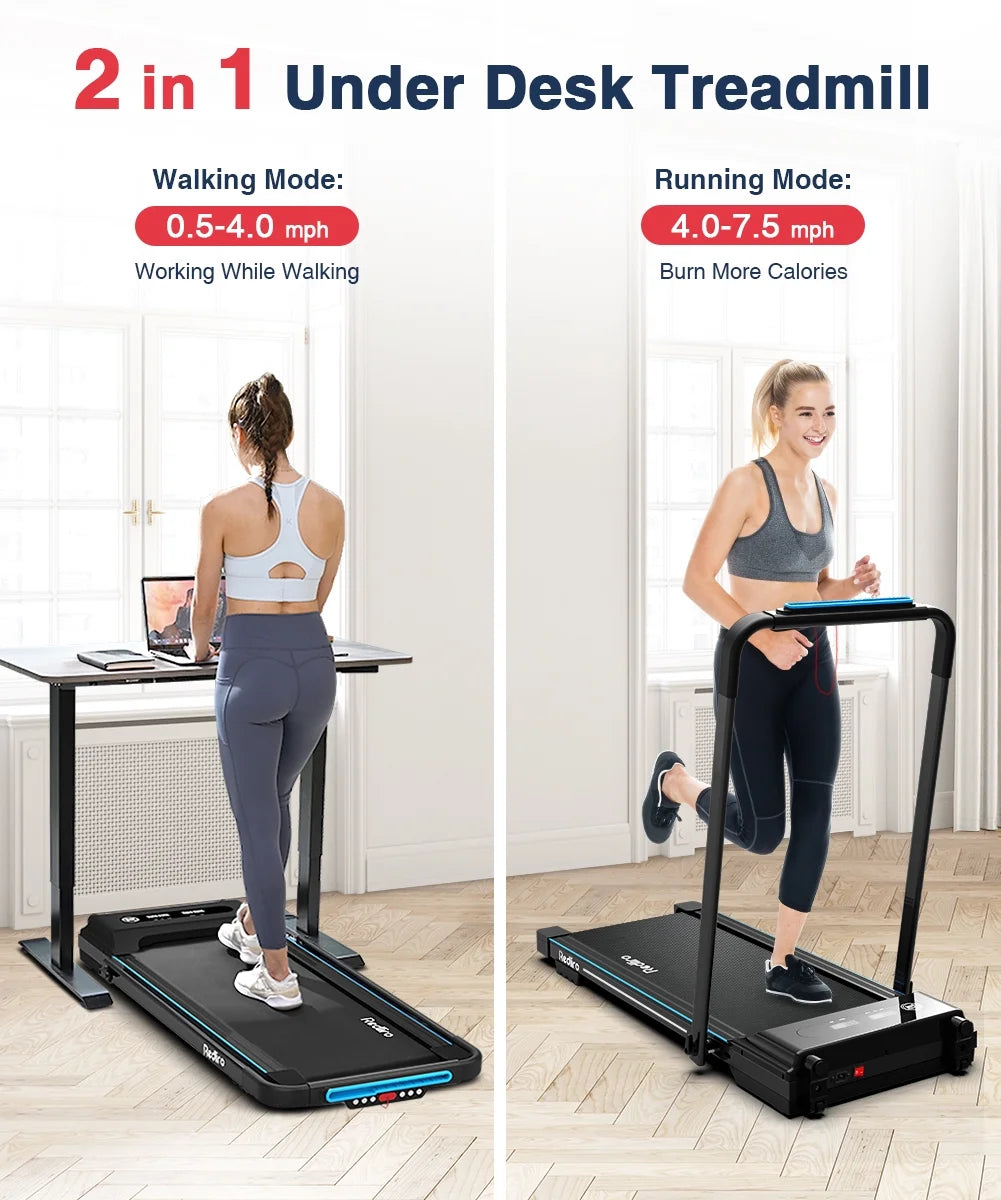 Folding Treadmill with Desk Adjustable Height 265LBS 2.25HP D88766